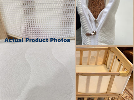 Portable Pne Bedside Bassinet, Crib With 3 Adjustable Heights, Compact Design - White