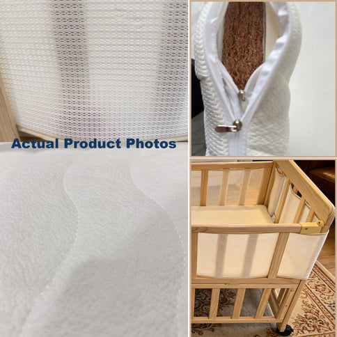 Portable Pne Bedside Bassinet, Crib With 3 Adjustable Heights, Compact Design - White