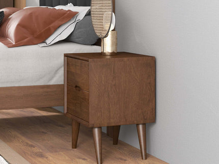Alexandra - Night Stand With 2 Drawers - Walnut Brown