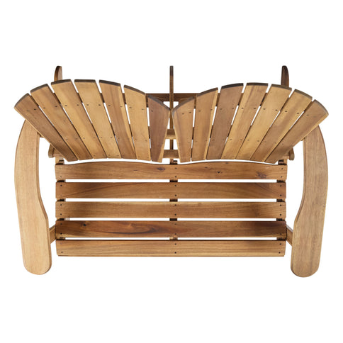 Outdoor Adirondack Rocking Loveseat With Hand Crafted Details