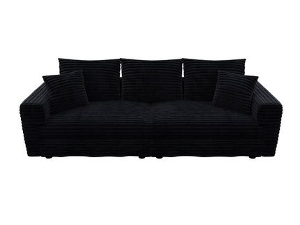 Convertible Deep Seat Sofa With Soft Pillows And Ottomans