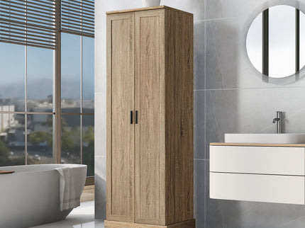 Storage Cabinet With Adjustable Shelves, 2 Doors, Rectangle Design For Bathroom