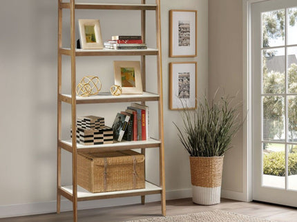 Parker - Bookcase With 5 Shelves - Off White / Natural