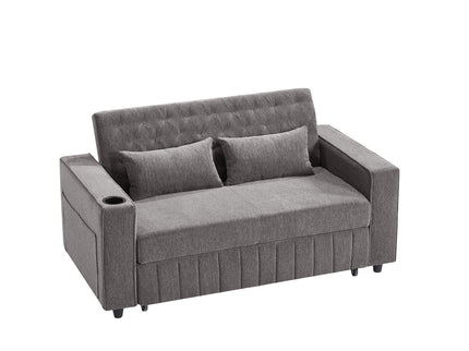 Pull-Out Sofa Bed Convertible Couch With Adjustable Backrest For Living Room