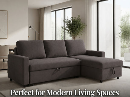 L - Shaped Convertible Sofa Bed With Storage Chaise