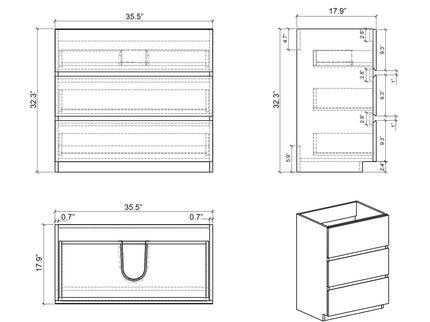 Alice - Bathroom Vanity With Sink, Large Storage Freestanding Bathroom Vanity For Modern Bathroom, One-Piece Sink Basin Without Drain And Faucet