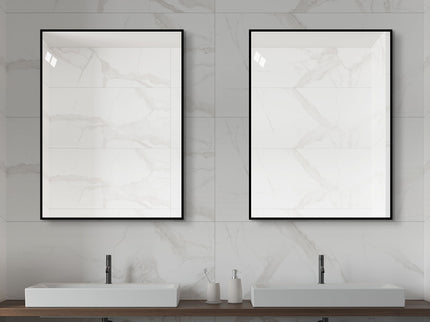 Framed Wall Mirror For Bathroom - Black