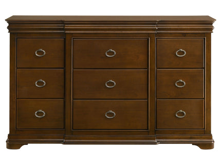 Leonide - 9 Drawer Dresser - Cherry