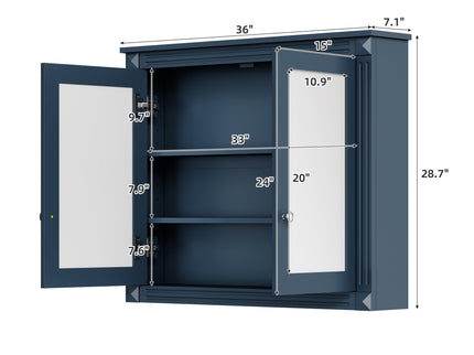 Wall-Mounted Medicine Cabinet With 2 Mirrors, Adjustable Shelves