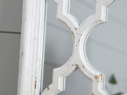 Distressed Floor Mirror, Full Body Mirror For Bathroom Bedroom Living Room - White