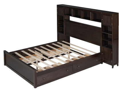 Bed With All In One Cabinet, Shelf And Sockets