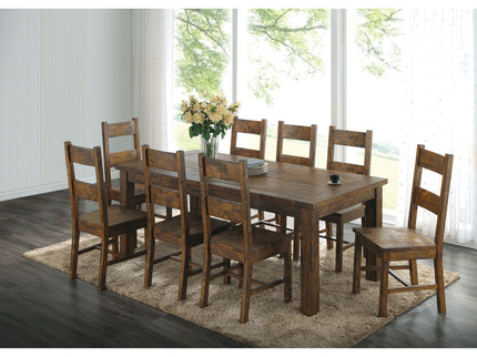 Ladder Back Dining Chairs With Straight Seat (Set of 2) - Brown