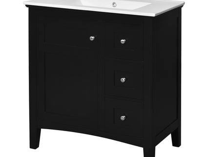 Modern Bathroom Vanity With Sink, 3 Drawer Storage Cabinet