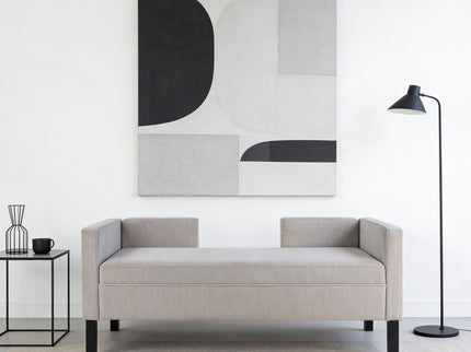 Upholstered Ottoman With 2 Bolster Pillows For Living Room - Gray