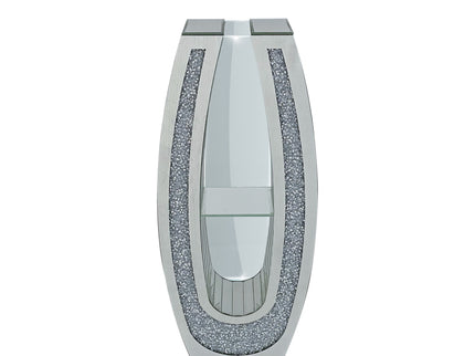 U - Shaped Floor Vase With Shattered Diamond Mirror Surface