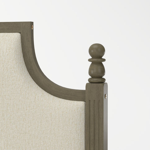 Farmhouse Platform Bed Frame & Tall Upholstered Headboard