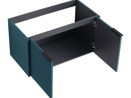 Contemporary Wall Mounted Bathroom Vanity With Resin Double Sink