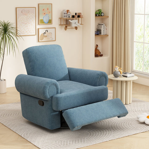 Manual Swivel Recliner Rocker Chair With Adjustable Backrest