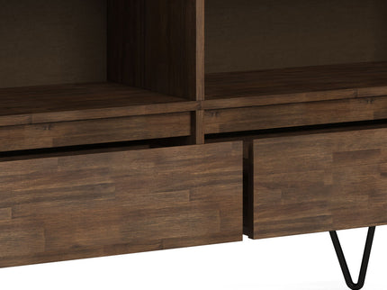 Chase - Low Bookcase - Rustic Natural Aged Brown