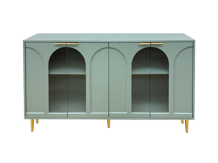 Accent Cabinet Lacquered Wooden Cabinet With 4 Glass Doors Sideboard Buffet Server Cabinet Storage Cabinet, For Living Room, Entryway, Hallway, Office, Kitchen And Dining Room