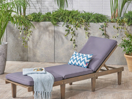 Ariana - Wood Chaise Lounge With Cushion