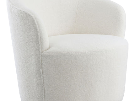 Tempest - Upholstered Barrel Back Swivel Chair - White