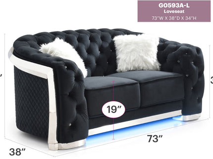 Loveseat With Flared Arms