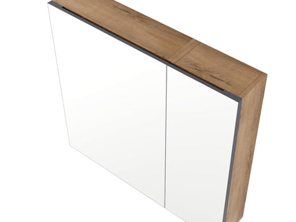 29.63" Wall Mounted Cabinet With Adjustable Shelves Storage Cabinet For Bathroom - Imitative Oak