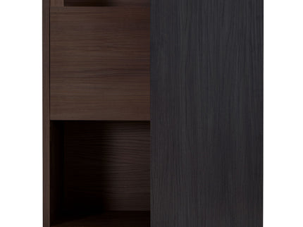 Modern Extendable & Rotating Cabinet With Drawer And Flip Doors For Versatile Storage - Black / Dark Walnut