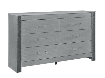 Lorenzo - Dresser With Hidden Jewelry Compartment And Bar Handles In - Silver