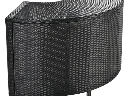 Spa Surround Spa Frame Quadrilateral Outdoor Rattan Sectional Sofa Set With Mini Sofa, Wooden Seats And Storage Spaces