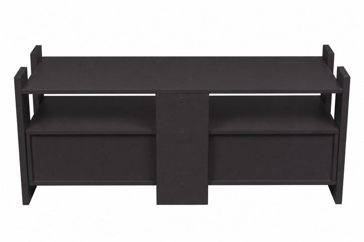 TV Stand For TVs Up To 55" With Open Shelves And 2 Drawers - Carbon Gray