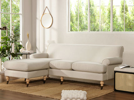 Alana - L-Shape Reversible Sectional Sofa - Light Beige