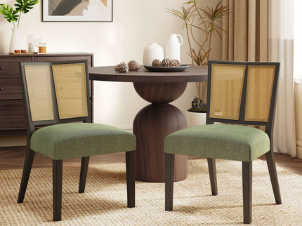 Mid Century Rattan Dining Chair Without Arms Set