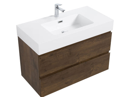 Alice - Bathroom Vanity Wall Mounted With Sink, Large Storage Floating Bathroom Vanity For Modern Bathroom, One-Piece Sink Basin Without Drain And Faucet