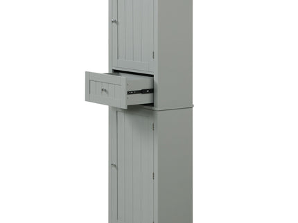 Tall Freestanding Bathroom Storage Cabinet With Drawer And Adjustable Shelf