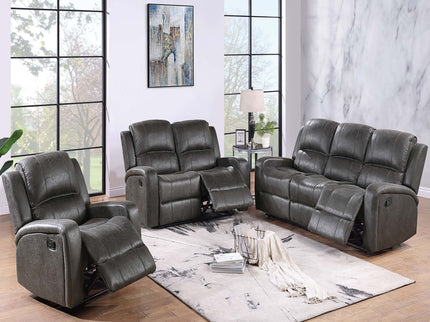 Modern Style Manual Recliner With Square Arms And Tufted Design