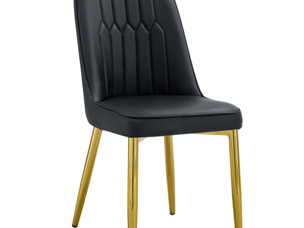 Modern Dining Chairs With Metal Legs And Simple Line Design On Backrest