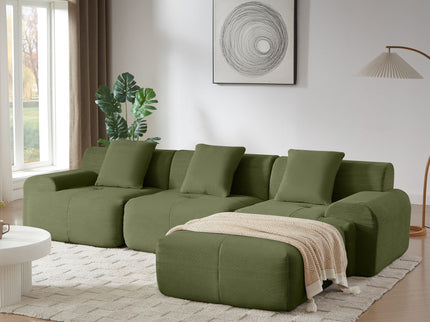L Shaped Modular Sectional Sofa And Movable Ottoman