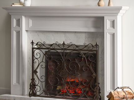 Darcie - Wrought Fireplace Screen, Ornate Design