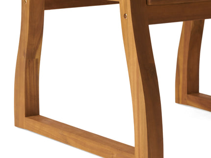 Della - Wood Armchair (Set of 2) Outdoor Dining Chairs - Cream