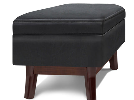 Owen - Rectangular Storage Ottoman - Midnight Black