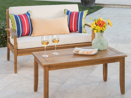 Outdoor Chat Set With Coffee Table And Loveseat