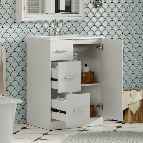 Bathroom Vanity With Under Mount Sink, 2 Drawers And Soft Closing Door