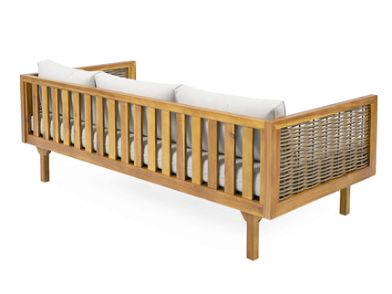 Claremont - 3 Seater Daybed Teak Acacia Wood Water Resistant Cushions