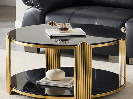 Round Table With Double Layer Storage
