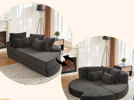 Semi Circular 2 In 1 Sofa Bed With Neck Pillow