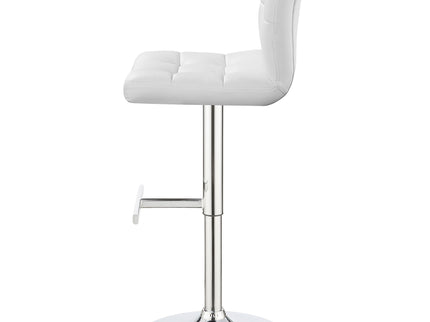 Lenny - Upholstered Adjustable Bar Stool (Set of 2) - White