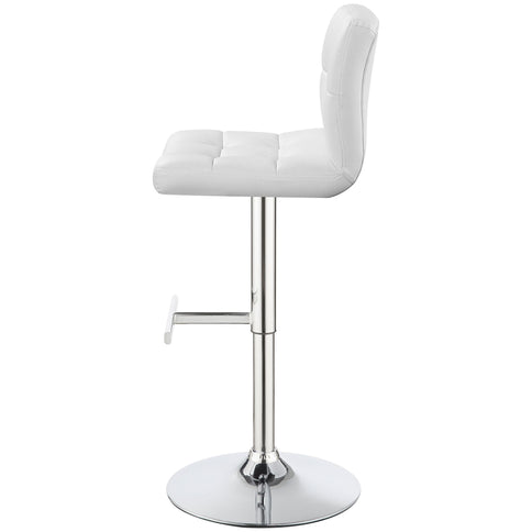 Lenny - Upholstered Adjustable Bar Stool (Set of 2) - White