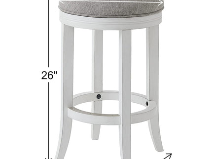 Backless Swivel Stool With Upholstered Seat